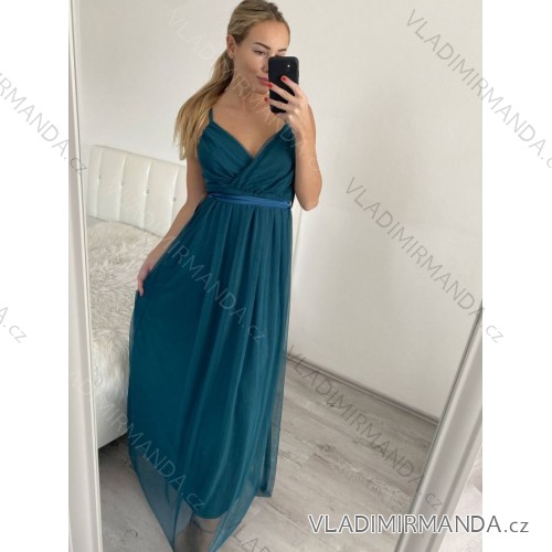 Šaty letní na ramínka dámské (S/M ONE SIZE) ITALSKÁ MÓDA IMPSH223670 Kerosin S/M