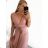 Langes Party-Elegantes Sommerkleid für Damen (Einheitsgröße S/M) ITALIAN FASHION IMPSH233584 Rosa S/M