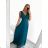 Langes, lässiges, elegantes, ärmelloses Damenkleid (S/M EINHEITSGRÖSSE) ITALIAN FASHION IMPSH233584/DU Khaki