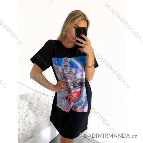 Kurzes Sommerkleid für Damen in Übergröße und Freizeit (Einheitsgröße S/M/L) ITALIAN FASHION IM923PARIS
