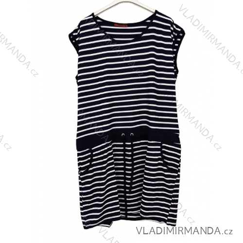 Sommer Kurzarm Sommerkleid Streifen (xl / 2xl - 2xl / 3xl) ITALIENISCHE MODE IM6201681 2XL/3XL blau-weißer Streifen