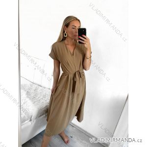 Langes Sommerkleid mit kurzen Ärmeln für Damen (Einheitsgröße S/M) ITALIAN FASHION IMPLM2323529