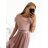 Kleid mit 3/4 Ärmeltasche für Damen (uni sl) ITALIAN Fashion IMWD20529 S/M béžová