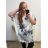 Tunika Oversize Chiffon Kurzarm Damen Übergröße (2XL/3XL/4XL ONE SIZE) ITALIAN FASHION IMC23250