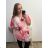Tunika Oversize Chiffon Kurzarm Damen Übergröße (2XL/3XL/4XL ONE SIZE) ITALIAN FASHION IMC23250
