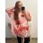 Tunika Oversize Chiffon Kurzarm Damen Übergröße (2XL/3XL/4XL ONE SIZE) ITALIAN FASHION IMC23250