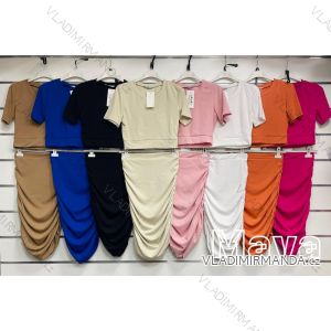 Damenkleid aus Baumwolle mit kurzen Ärmeln aus Spitze (S / M ONE SIZE) ITALIAN FASHION IMWM215877