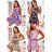 Langes Chiffon-Kurzarmkleid für Damen (S/M ONE SIZE) ITALIAN FASHION IMWGS231048