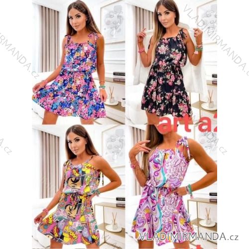 Langes Chiffon-Kurzarmkleid für Damen (S/M ONE SIZE) ITALIAN FASHION IMWGS231048