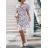 Langes Chiffon-Kurzarmkleid für Damen (S/M ONE SIZE) ITALIAN FASHION IMWGS231048