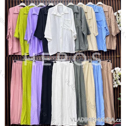 Damenkleid aus Baumwolle mit kurzen Ärmeln aus Spitze (S / M ONE SIZE) ITALIAN FASHION IMWM215877