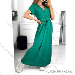 Langes Sommerkleid mit kurzen Ärmeln für Damen (Einheitsgröße S/M) ITALIAN FASHION IM323111