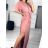 Langes, elegantes Kurzarmkleid für Damen (Einheitsgröße S/M) ITALIAN FASHION IMWE235478