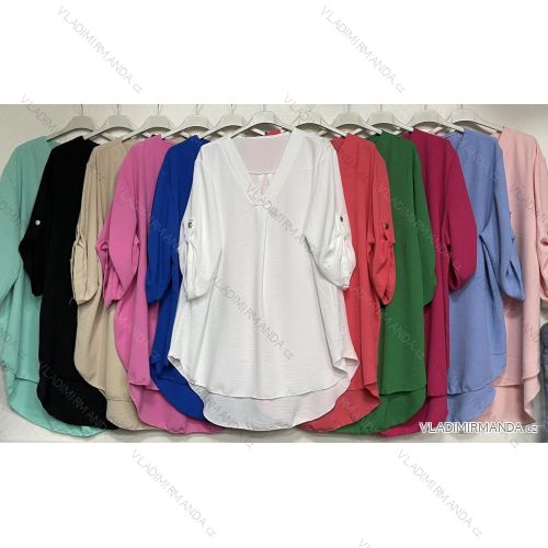 Tunika oversize dlouhý rukáv dámská (S/M ONE SIZE) ITALSKÁ MÓDA IMWGB23966