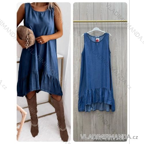 Kleid mit 3/4 Ärmeltasche für Damen (uni sl) ITALIAN Fashion IM3181746