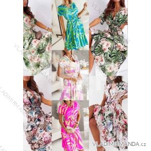 Kurzärmliges Sommerkleid für Damen (S / M ONE SIZE) ITALIAN FASHION IMWB22017