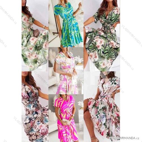 Kurzärmliges Sommerkleid für Damen (S / M ONE SIZE) ITALIAN FASHION IMWB22017