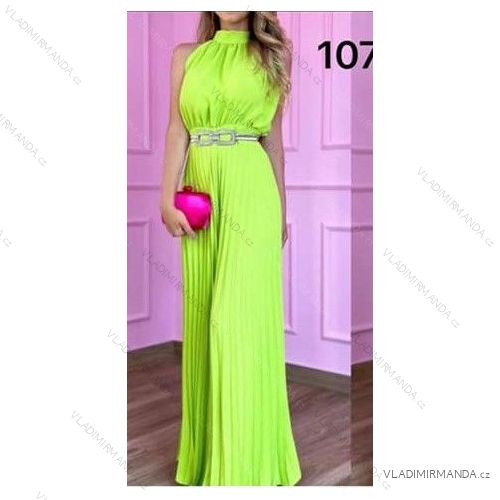 Langes Chiffon-Kurzarmkleid für Damen (S/M ONE SIZE) ITALIAN FASHION IMWGM23456