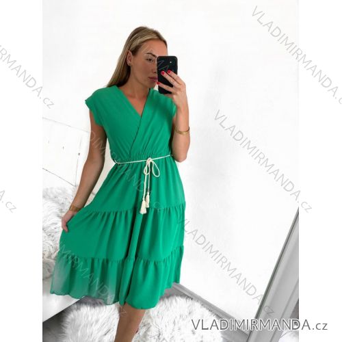 Sommerkleid für Damen, langes Maxikleid mit kurzen Ärmeln (Einheitsgröße S/M) ITALIAN FASHION IMM23M20835