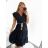 Sommerkleid für Damen, langes Maxikleid mit kurzen Ärmeln (Einheitsgröße S/M) ITALIAN FASHION IMM23M20835 S/M schwarz