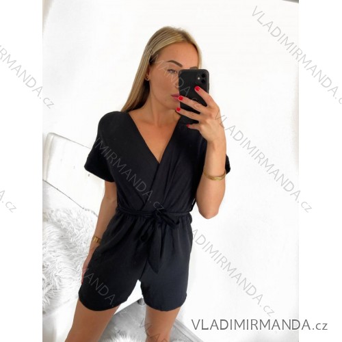 Overal krátký elegantní bez rukávu dámský (S/M ONE SIZE) ITALSKÁ MÓDA IMM23M80264 S/M schwarz