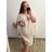 Sommerkleid Carmen aus Musselin für Damen (Einheitsgröße S/M) ITALIAN FASHION IMWE231506 3xl / 4xl béžová