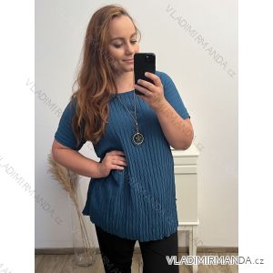 Kurzärmlige Tunika zum Binden in Übergröße für Damen in Übergröße (S/M/L/XL/2XL EINE GRÖSSE) ITALIAN FASHION IMC23205