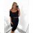 Shirt verlängert 3/4 Langarm Damen (L/XL/2XL ONE SIZE) ITALIAN FASHION IM423025 4XL / 5XL schwarz