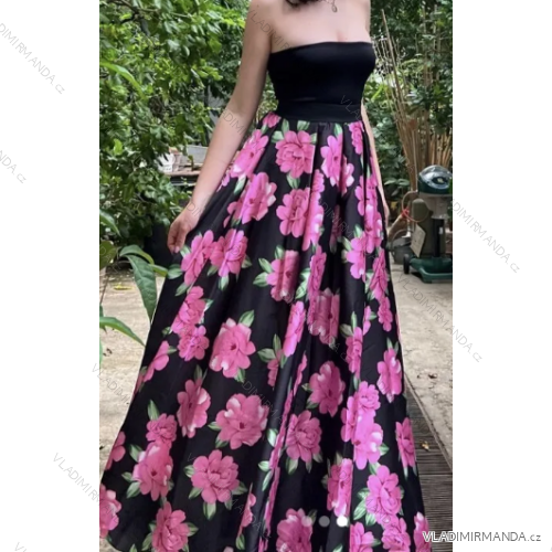 Langes, ärmelloses Carmen-Sommerkleid für Damen (Einheitsgröße S/M) ITALIAN FASHION IMPBB23B23564