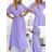 Langes Chiffon-Kurzarmkleid für Damen (S/M ONE SIZE) ITALIAN FASHION IMWGM23456