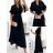 Langes Chiffon-Kurzarmkleid für Damen (S/M ONE SIZE) ITALIAN FASHION IMWGM23456
