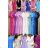 Langes Chiffon-Kurzarmkleid für Damen (S/M ONE SIZE) ITALIAN FASHION IMWGM23456
