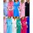 Langes Chiffon-Kurzarmkleid für Damen (S/M ONE SIZE) ITALIAN FASHION IMWGM23456