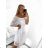 Frauen trägerloses Kleid (uni sl) ITALIENISCHE MODA IM420809 L/XL weiß