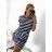 Kleid Kurzarm langen Sommerstreifen Damen (uni sl) ITALIENISCHE MODA IM718227