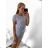 Kleid Kurzarm langen Sommerstreifen Damen (uni sl) ITALIENISCHE MODA IM718227