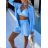 Set aus Sommerhemd, Top und Shorts für Damen (Einheitsgröße S/M) ITALIAN FASHION IMWGB232313