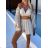 Set aus Sommerhemd, Top und Shorts für Damen (Einheitsgröße S/M) ITALIAN FASHION IMWGB232313