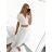 Shirt verlängert 3/4 Langarm Damen (L/XL/2XL ONE SIZE) ITALIAN FASHION IM423025 L/XL weiß