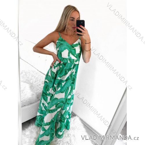 Langes Chiffon-Sommerkleid für Damen (S / M ONE SIZE) ITALIAN FASHION IMWB222509