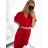 Sommer Midi Kurzarm Sommerkleid (S / M / L ONE SIZE) ITALIAN FASHION IMWA222563 schwarz M / L
