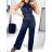 Langer, eleganter, ärmelloser Overall für Damen (Einheitsgröße S/M) ITALIAN FASHION IMPGM23148