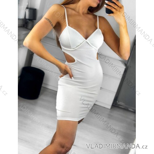 Šaty letní na ramínka dámské (S/M ONE SIZE) ITALSKÁ MÓDA IMPBB22B21841 S/M weiß