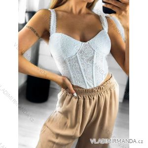 Ärmelloses Spitzen-Crop-Top für Damen (S/M EINHEITSGRÖSSE) ITALIAN FASHION IMPBB238665