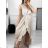 Langes, plissiertes, ärmelloses Partykleid für Damen (Einheitsgröße S/M) ITALIAN FASHION IMPMD236328 S/M béžová