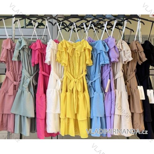 Sommerkleid Carmen aus Musselin für Damen (Einheitsgröße S/M) ITALIAN FASHION IMWE231506