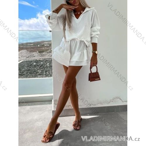 Set aus Tunika und Shorts aus Musselin für den Sommer für Damen (Einheitsgröße S/M) ITALIAN FASHION IMWGB232342