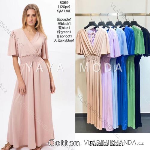 Langes Sommerkleid für Damen mit Trägern (S / M ONE SIZE) ITALIAN FASHION IMWA221623