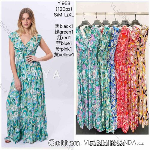 Langes Sommerkleid für Damen mit Trägern (S / M ONE SIZE) ITALIAN FASHION IMWA221623