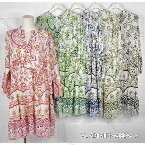 Damen Sommerkleid mit 3/4-Ärmeln und langen Ärmeln (S/M Einheitsgröße) ITALIAN FASHION IMPBB23F11286